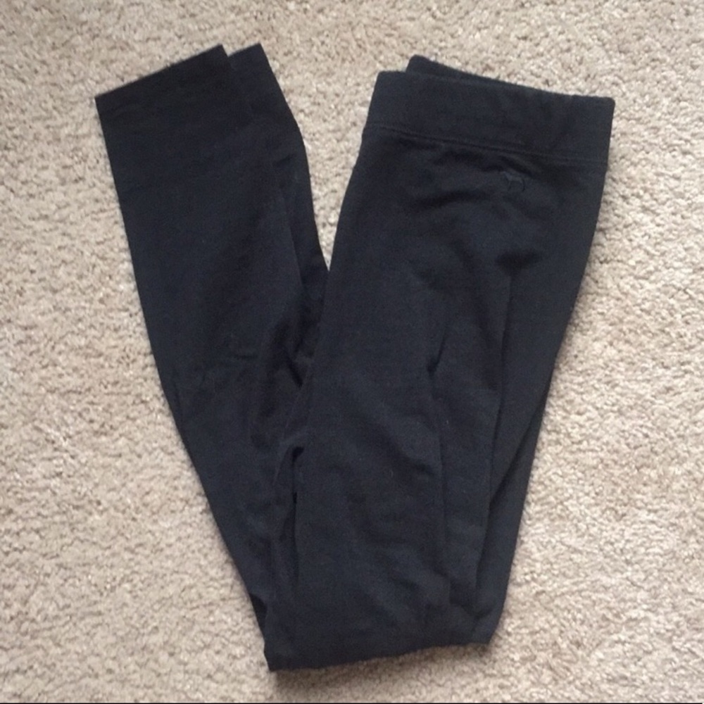 PINK Black Cotton High Rise Leggings